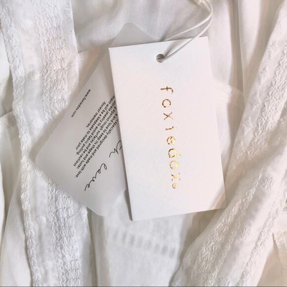 NWT Foxiedox White Eyelet Halter Lined Dress Size Small - Picture 8 of 10